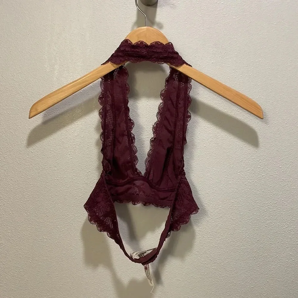 𝅺free People deep purple lace bralett